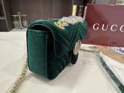 Uubags Gucci Green Velvet GG Marmont Metelasse Shoulder Bag 26x15x7cm (L) - 4