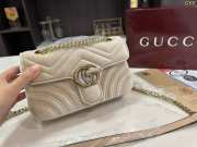 Uubags Gucci Beige Velvet GG Marmont Metelasse Shoulder Bag 26x15x7cm (L) - 6