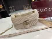 Uubags Gucci Beige Velvet GG Marmont Metelasse Shoulder Bag 26x15x7cm (L) - 5