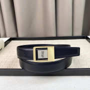 Uubags YSL LA 66 buckle belt in lacquered leather black with silver logo 3cm - 1