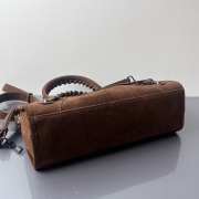 Uubags Balenciaga Le City bag small in light espresso waxed suede calfskin, brass hardware  - 4