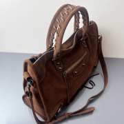 Uubags Balenciaga Le City bag large in light espresso waxed suede calfskin, brass hardware - 4