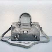 Uubags Balenciaga Le City bag small in light grey waxed suede calfskin, brass hardware - 1