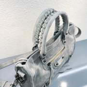 Uubags Balenciaga Le City bag small in light grey waxed suede calfskin, brass hardware - 6