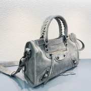 Uubags Balenciaga Le City bag small in light grey waxed suede calfskin, brass hardware - 5