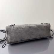 Uubags Balenciaga Le City bag large in light gray waxed suede calfskin, brass hardware - 6
