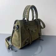 Uubags Balenciaga Le City bag small in green waxed suede calfskin, brass hardware - 5