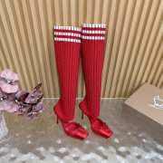 Uubags Christian Louboutin Cassia Annmac 10cm Pumps Crepe Satin and Mesh Red - 1