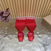 Uubags Christian Louboutin Cassia Annmac 10cm Pumps Crepe Satin and Mesh Red - 2