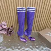 Uubags Christian Louboutin Cassia Annmac 10cm Pumps Crepe Satin and Mesh Purple - 1