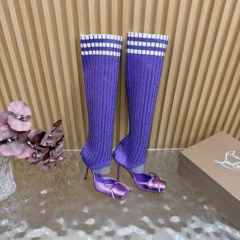 Uubags Christian Louboutin Cassia Annmac 10cm Pumps Crepe Satin and Mesh Purple