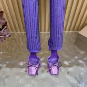 Uubags Christian Louboutin Cassia Annmac 10cm Pumps Crepe Satin and Mesh Purple - 5