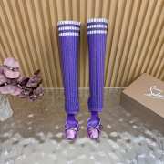 Uubags Christian Louboutin Cassia Annmac 10cm Pumps Crepe Satin and Mesh Purple - 4