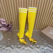 Uubags Christian Louboutin Cassia Annmac 10cm Pumps Crepe Satin and Mesh Yellow - 1