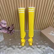 Uubags Christian Louboutin Cassia Annmac 10cm Pumps Crepe Satin and Mesh Yellow - 5