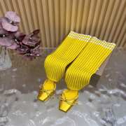 Uubags Christian Louboutin Cassia Annmac 10cm Pumps Crepe Satin and Mesh Yellow - 4