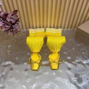 Uubags Christian Louboutin Cassia Annmac 10cm Pumps Crepe Satin and Mesh Yellow - 2