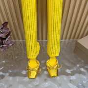 Uubags Christian Louboutin Cassia Annmac 10cm Pumps Crepe Satin and Mesh Yellow - 3