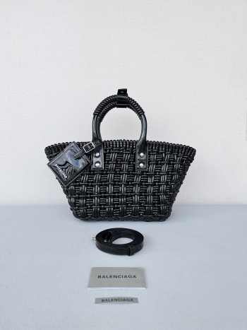 Uubags Balenciaga XS Bistro Basket tote bag in black 23x29x38cm (H)
