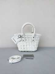 Uubags Small Balenciaga XS Bistro Basket tote bag in white 17x10x25cm - 1