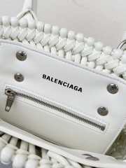 Uubags Small Balenciaga XS Bistro Basket tote bag in white 17x10x25cm - 6
