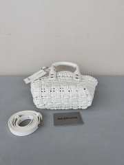 Uubags Small Balenciaga XS Bistro Basket tote bag in white 17x10x25cm - 5