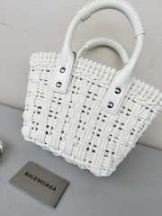 Uubags Small Balenciaga XS Bistro Basket tote bag in white 17x10x25cm - 3
