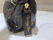 Uubags Dior Medium D-Journey Bag in Crinkled Calfskin Black Flat Macrocannage 33x16x15cm - 4