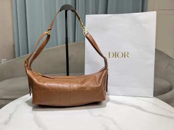 Uubags Dior Medium D-Journey Bag in Vintage Smooth Calfskin Camel Flat Macrocannage 33x16x15cm