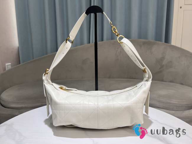 Uubags Dior Medium D-Journey Bag in Vintage Smooth Calfskin White Flat Macrocannage 33x16x15cm - 1