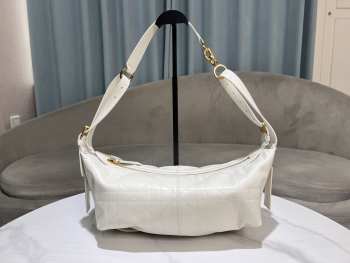Uubags Dior Medium D-Journey Bag in Vintage Smooth Calfskin White Flat Macrocannage 33x16x15cm