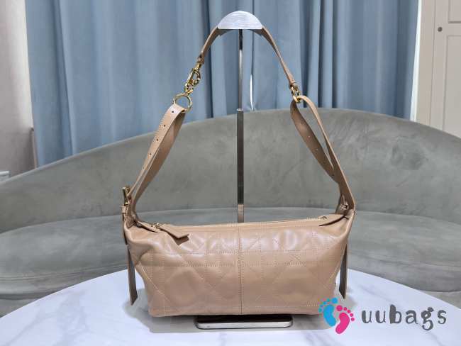 Uubags Dior Small D-Journey Bag in Vintage Smooth Calfskin Beige Flat Macrocannage 25.5x14.5x14cm - 1