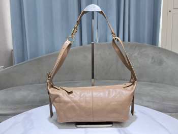 Uubags Dior Small D-Journey Bag in Vintage Smooth Calfskin Beige Flat Macrocannage 25.5x14.5x14cm