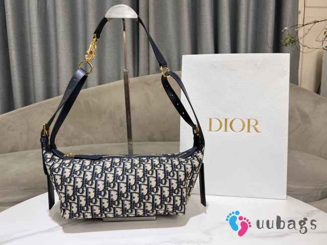 Uubags Dior Small D-Journey Bag Blue Dior Oblique Jacquard 25.5x14.5x14cm - 1