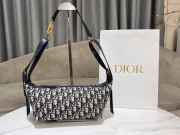 Uubags Dior Small D-Journey Bag Blue Dior Oblique Jacquard 25.5x14.5x14cm - 1