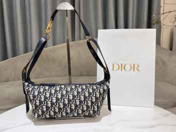 Uubags Dior Small D-Journey Bag Blue Dior Oblique Jacquard 25.5x14.5x14cm