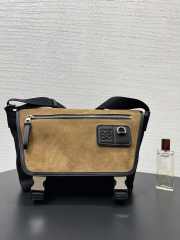 Uubags Loewe Flex Messenger Bag Medium In Black/Dark Gold Canvas & Suede Leather 38x9.5x27cm - 1