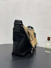Uubags Loewe Flex Messenger Bag Medium In Black/Dark Gold Canvas & Suede Leather 38x9.5x27cm - 4