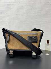 Uubags Loewe Flex Messenger Bag Medium In Black/Dark Gold Canvas & Suede Leather 38x9.5x27cm - 3