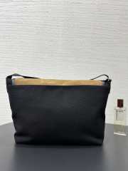 Uubags Loewe Flex Messenger Bag Medium In Black/Dark Gold Canvas & Suede Leather 38x9.5x27cm - 2