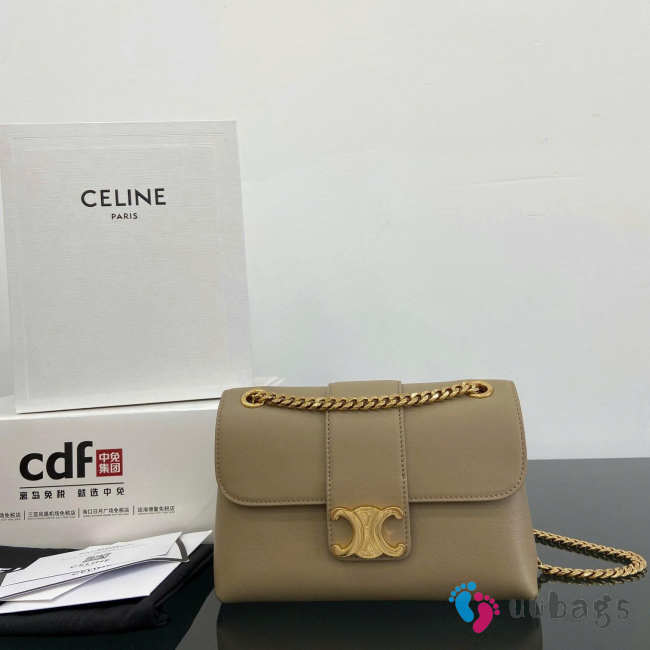 Uubags Medium Celine Victoire Bag In Brown Sepia Supple Shiny Lambskin 25x15x8cm - 1