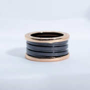 Uubags Bvlgari B.zero1 four-band ring in 18 kt rose gold with black ceramic spiral - 6
