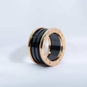 Uubags Bvlgari B.zero1 four-band ring in 18 kt rose gold with black ceramic spiral - 5