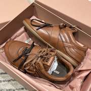 Uubags Miu Miu leather sneakers with buckle in cognac - 2