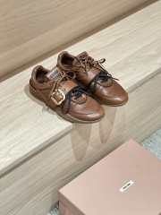 Uubags Miu Miu leather sneakers with buckle in cognac - 3