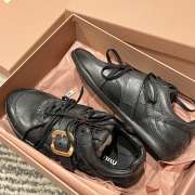 Uubags Miu Miu leather sneakers with buckle in black - 6