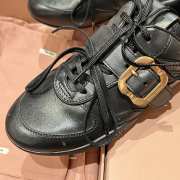 Uubags Miu Miu leather sneakers with buckle in black - 3