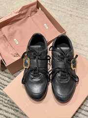 Uubags Miu Miu leather sneakers with buckle in black - 2