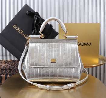 Uubags Dolce & Gabbana Small Sicily Handbag Silver Bag 20x16x8cm