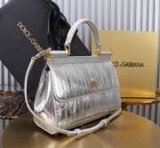 Uubags Dolce & Gabbana Medium Sicily Handbag Silver Bag 25x18x9cm - 4